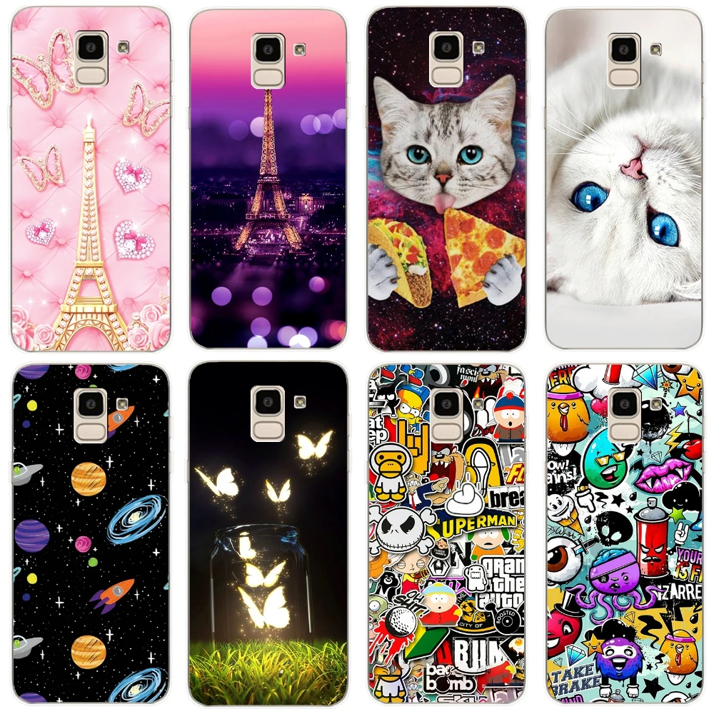 

For Samsung Galaxy J6 2018 Case 5.6' Soft Silicone Printing Phone Cover Cases for Samsung J 6 2018 j600 F SM-j600f Fundas Coque
