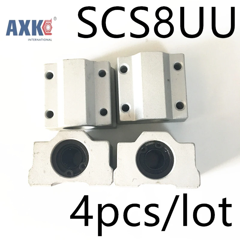 خطي السكك الحديدية Axk Cnc راوتر أجزاء عالية الجودة 4 قطعة/الوحدة Sc8uu Scs8uu 8 مللي متر الخطي اضعا الكرة كتلة مع Lm8uu بوش ، وسادة