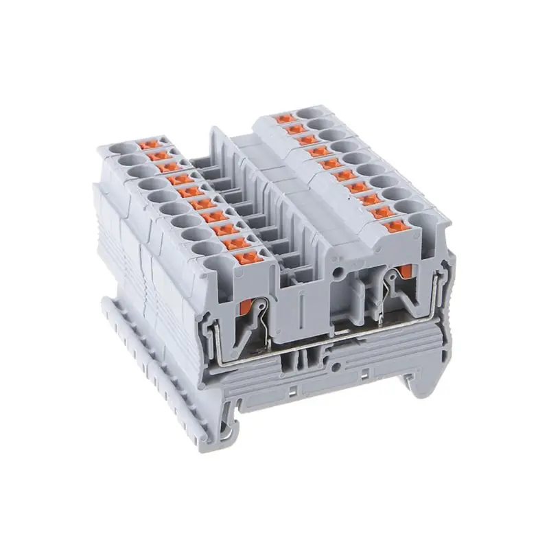 Новые 10 шт. PT 2,5 нажимные клеммные блоки на din-рейке Пружинные Безвинтовые подача через электрические компоненты и части