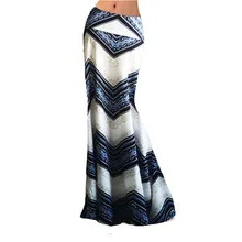 Винтаж печать, подметает пол в стиле ретро в мелкую полоску юбки женские, макси узкие щипцы для работы в форме рыбьего хвоста русалки для маленьких saia Дамская длинная юбка