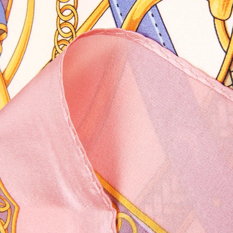 Шелк тутового шелкопряда женский шелковый шарф шаль с принтом Горячая цепь узор бренд шелковое кашне большой кондиционер накидка Косынка