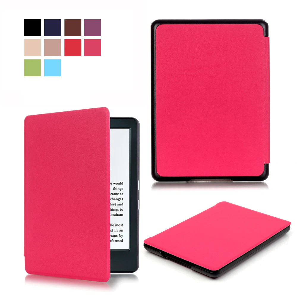 

PU Flip leather smart case for new kindle 2016 8th generation fundas for amazon kindle 8 Generatio 2016 6" cover+Screen film+pen