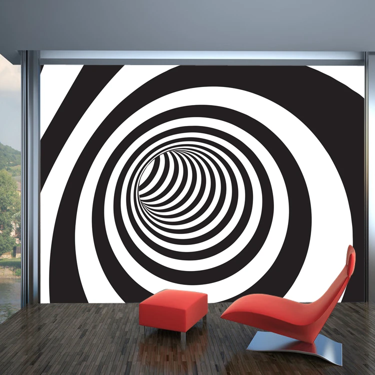 3d wallpaper for living room zebra spiral stripe wall mural