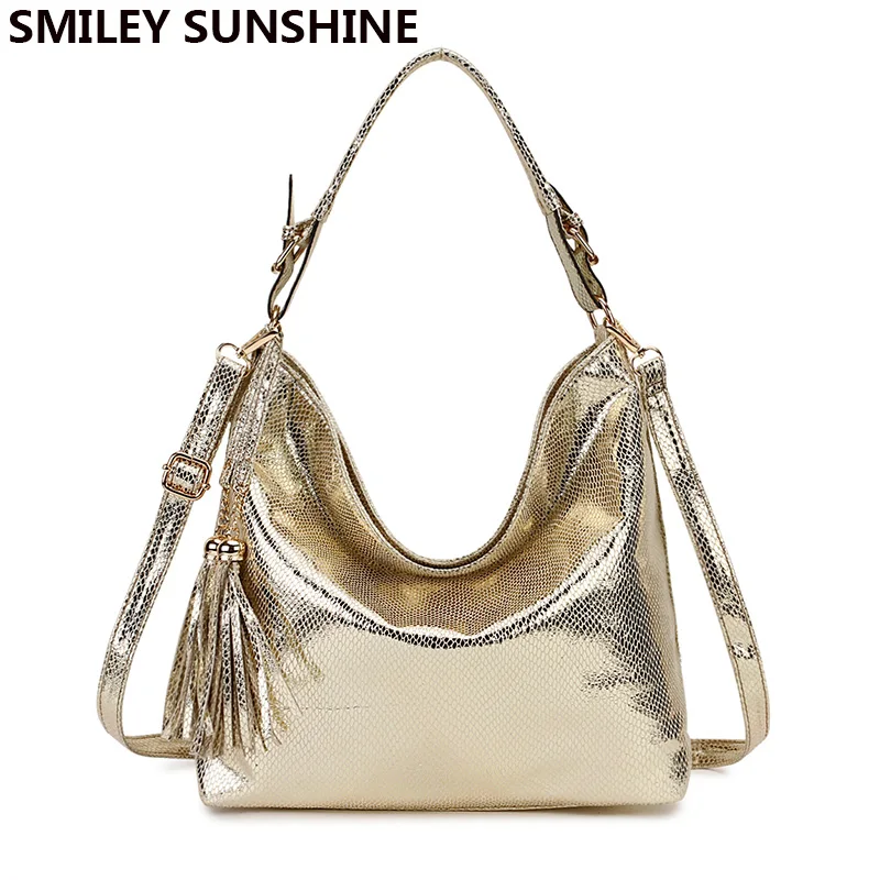 Gold Fashion Women Leather Handbags Female Shoulder Bag Ladies Hand