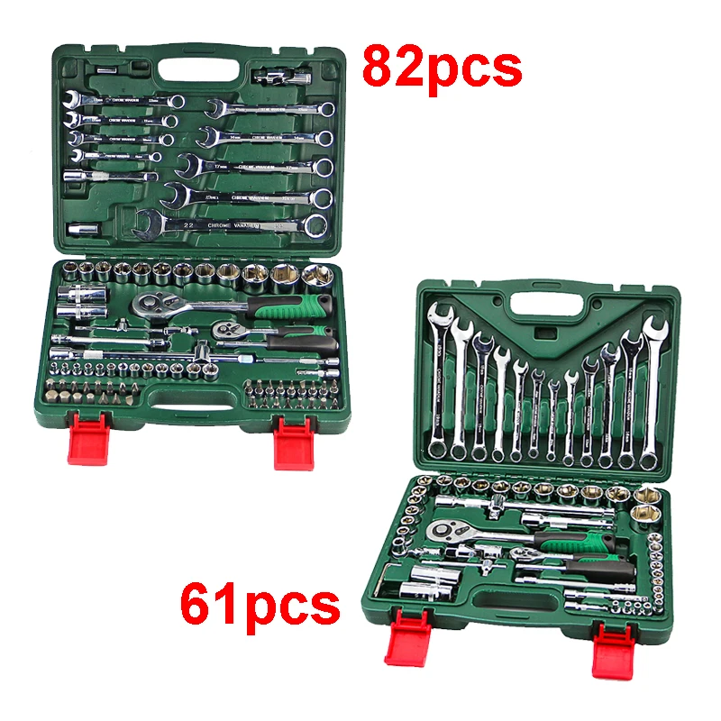 

61&81 pcs 1/2 Tool For Car Kit Screwdriver Set ratchet spanner & torque wrench For Auto Repair Tools CR-V Material Instruments