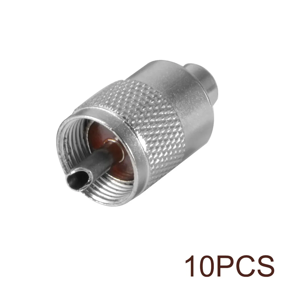 

10Pcs PL259 Solder UHF Connector Plug with Reducer for RG8X Coaxial Cable HS888