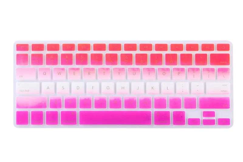 Цветные силиконовые крышки клавиатуры протектор наклейки для ноутбука Macbook Pro Air
