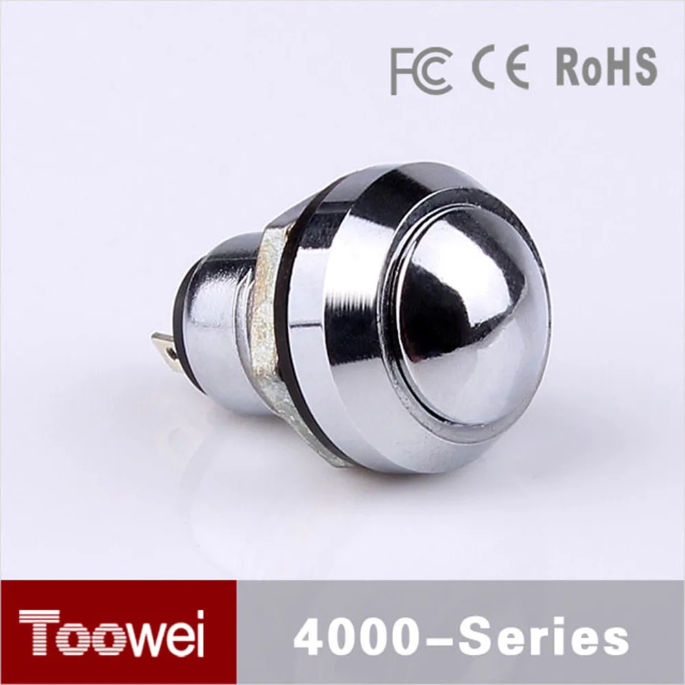 

Toowei 10pcs/lot ip67 metal 12mm pushbutton switch latching waterproof IP67 mini 12mm selflock push button switch button switch