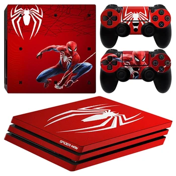 

Spiderman Design Skin Sticker For Sony Playstation 4 Pro Console Controller Skin Decal For PS4 Pro Game Accessories