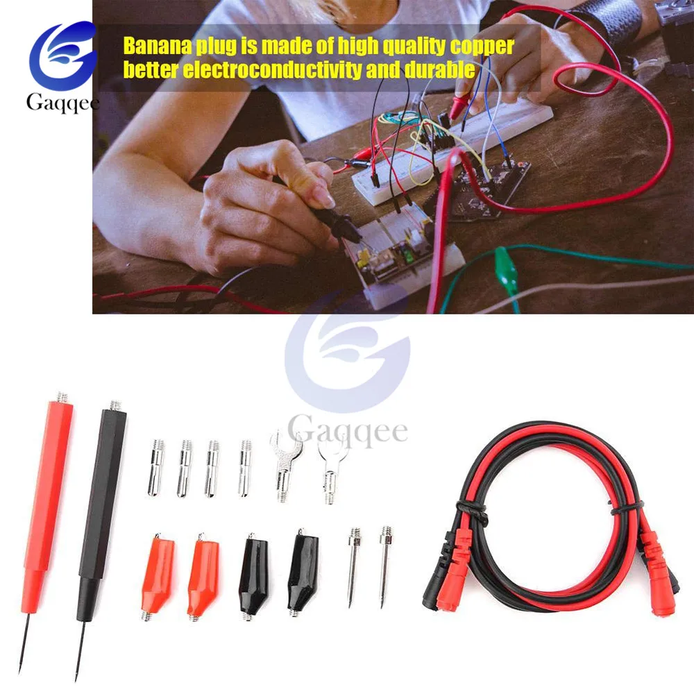 

P1500 Test Leads Kit for Digital Multimeter Test Lead Alligator Clip U-Type Needle Probe Banana Plug Replaceable Test Wire Probe