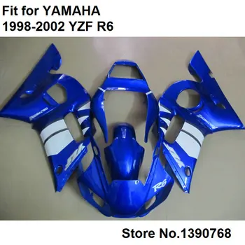 

Motorcycle unpainted bodywork fairing kit for Yamaha YZF R6 1998-2002 sky blue white fairings hull R6 98 99 00 01 02 HZ29