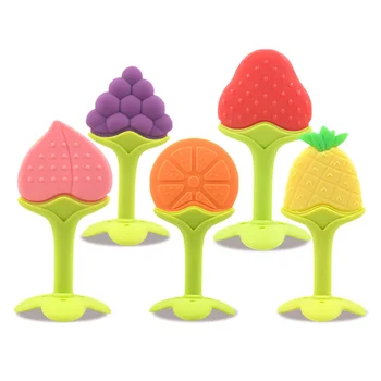 

Baby Teethers Cute Fruit Bite Baby Toys Baby Silicone Chew Charms Kids Teething Gift Toddler Toys for Infant Baby