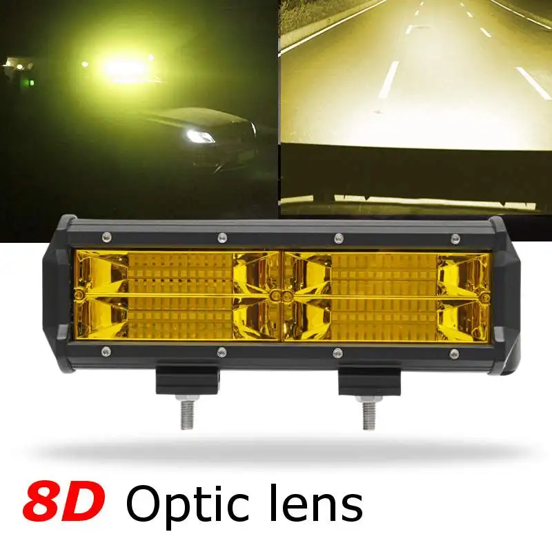 

Hot 7inch 216W LED Work LIght 12V 24V Side Luminous Light Bar Car Offroad Driving Light For 4x4 Trucks Off-road Vehicles