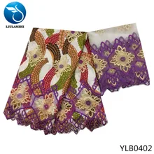 LIULANZHI bazin brode из жаккардовой парчи африканская кружевная ткань с золотыми бусинами 5 ярдов хлопковая ткань+ 2 ярдов Тюль Кружева YLB04