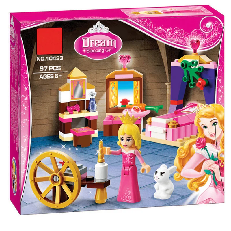 

2018 New BELA 10433 Girl Building Blocks Sleeping Beauty Princess Bedroom Set Toy Compatible Friends house 41060