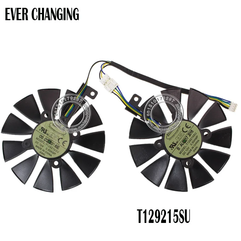 87MM Cooler Fan For ASUS GTX1060 1070 Ti RX 470 570 580 Graphics Card Everflow T129215SU PLD09210S12HH 28mm Cooling Fans