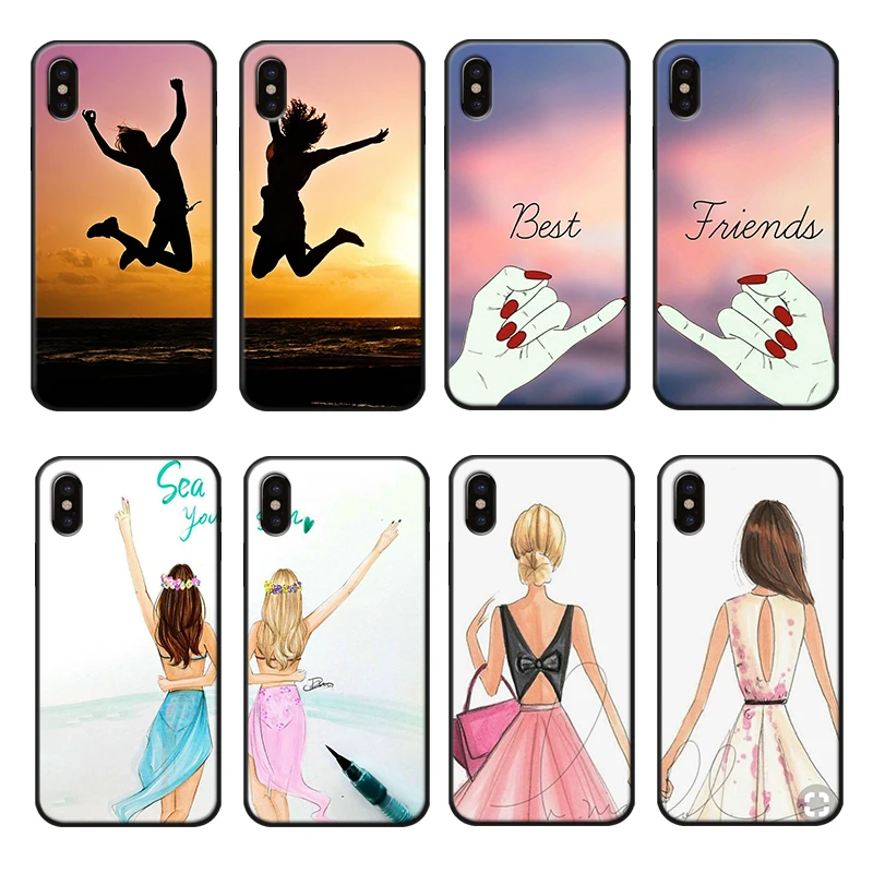 Чехол для телефона Best Friends Forever iphone7 8 Plus милый мягкий силиконовый чехол iPhone8 6 6s X XR XS