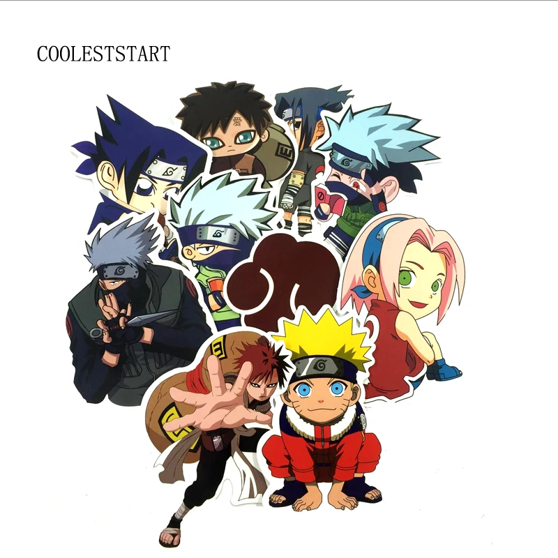 

10Pcs/Lot Waterproof PVC Japan Anime Stickers For Laptop Car Trunk Skateboard Guitar Fridge Backpack Decal Toy Stickers
