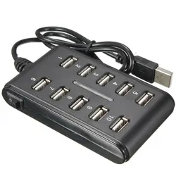USB Передача данных зарядка концентратор 1 до 10 USB 2,0 концентратор, кнопочный переключатель Тип USB концентратор Прямая доставка