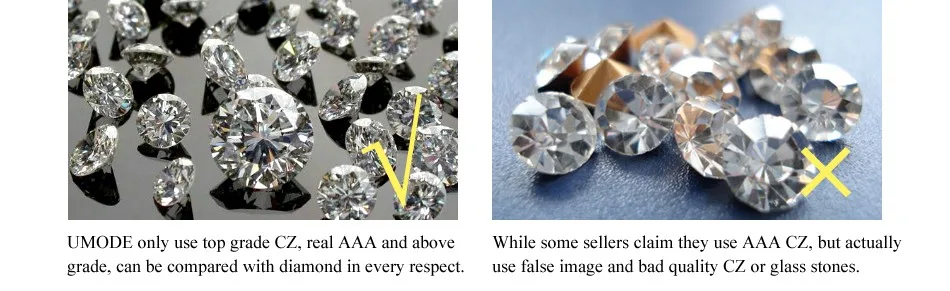UMODE Модные обручальные кольца с покрытием из белого золота и фианитом 0,5к JR0064B