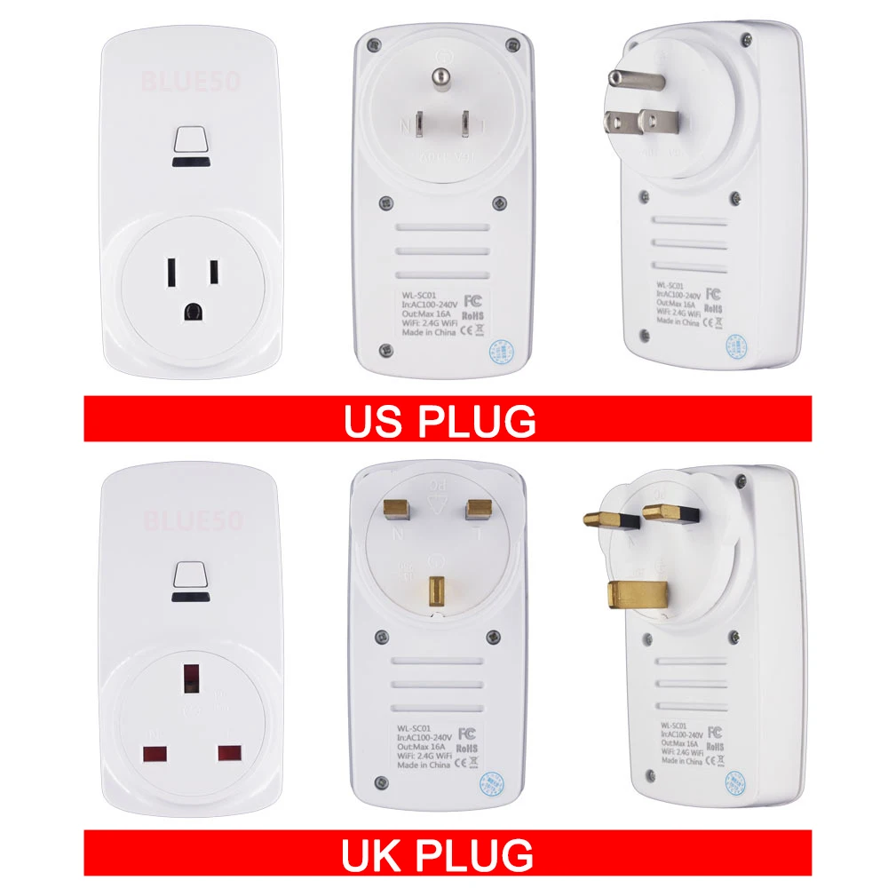 Lonsonho умная розетка Wifi розетка EU FR Uk US AU розетка 10A 16A Tuya Smart Life App работает Alexa Google Home Беспроводное управление