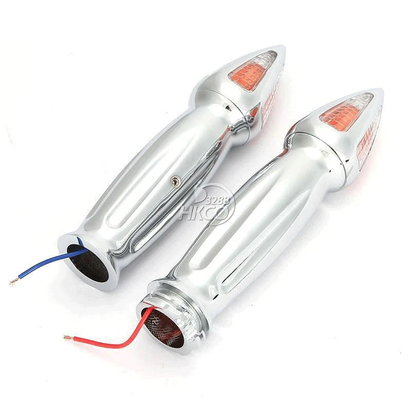 1" Chrome Motorcycle Spike Hand Grip With Turn Signals Pair | Автомобили и мотоциклы