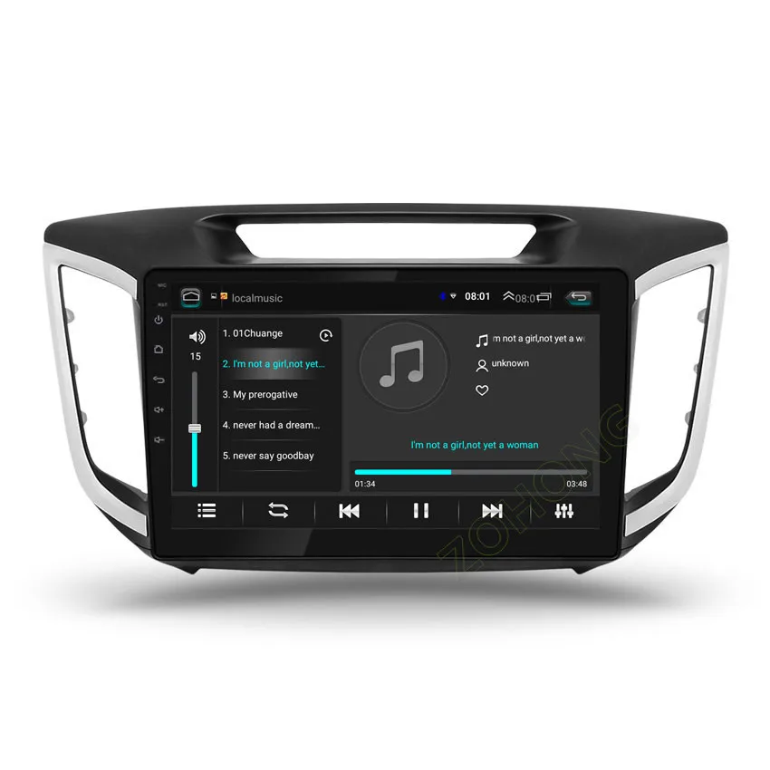 Top 2.5D 10.2 inch Android 8.1 Car DVD Multimedia Player For Hyundai Creta IX25 2014-2018 GPS Navigation Stereo Radio BT wifi MAP 5