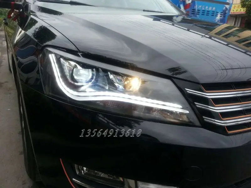 

2pcs dynamic VideoCar Styling for Passat B7 Headlights 2011 2012-2015 America Passat CC LED Headlight DRL Bi Xenon Lens