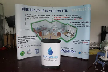 

Free Shipping to Norway/Pop up stand with Table case and light/Pop up dispaly/Exhibition stand/Advertising display