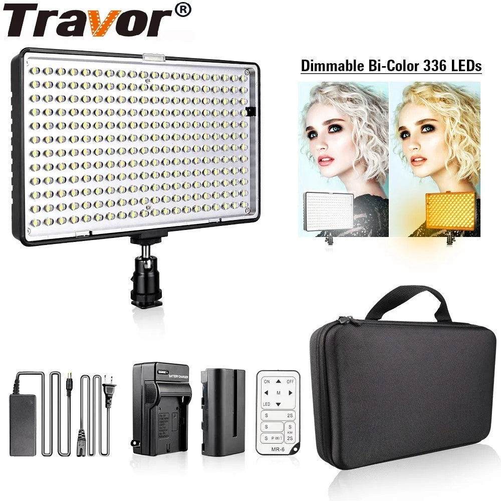 

TRAVOR TL-336AS Video Light 336Pcs LED Panel Light Dimmable 3200K/5600K LED Video Light For Studio Photography Light Video