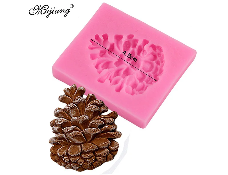 Mujiang Рождество сосновый конус орехи помадка формы украшения торта силиконовые формы для выпечки конфеты шоколадная мастика формы