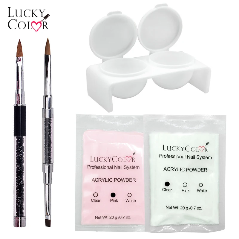 Acrylic Liquid Powder For Crystal Nail Polymer Nail Art False Tips With Acryl Gel Wash Brush Water Nail Brush Cleanser