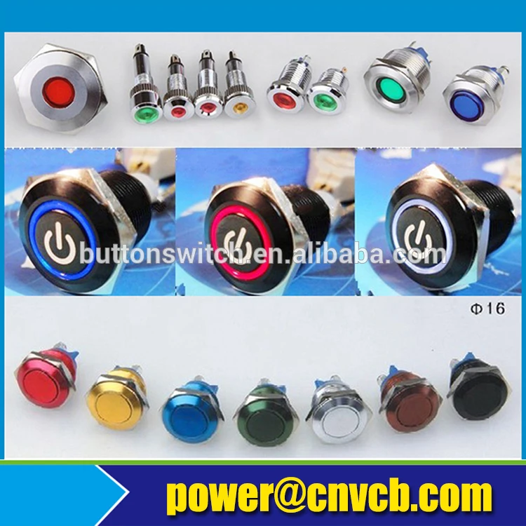 PS20 popular PBS-33B black/red/green/yellow/orange/blue/white button 220v momentary ON 12mm pushbutton switch