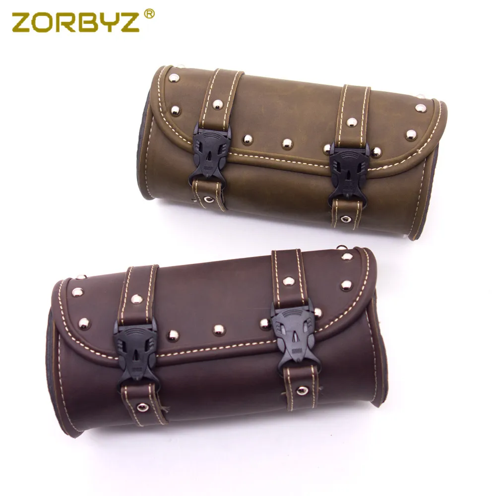 Leather Motorcycle Sissy Bar Roll Bag IUCN Water