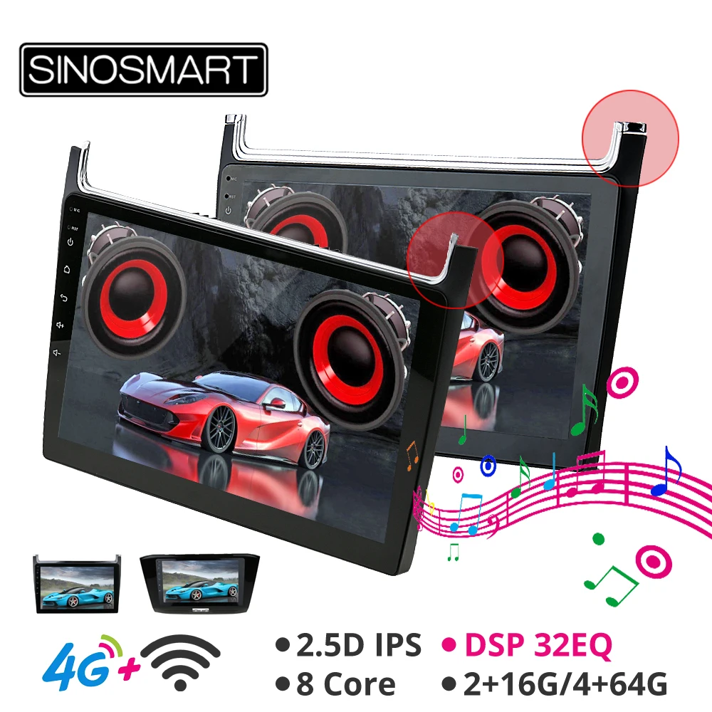 

Sinosmart Android 8.1 Car Navigation Radio for Volkswagen Polo Passat 2012-2017 GPS 2din 2.5D IPS/QLED Screen