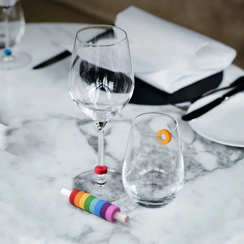 8 шт. Xiaomi Circle Joy Wine glass идентификационное кольцо идентификационные маркеры красное вино пищевой контакт уровень широкий диапазон чашек