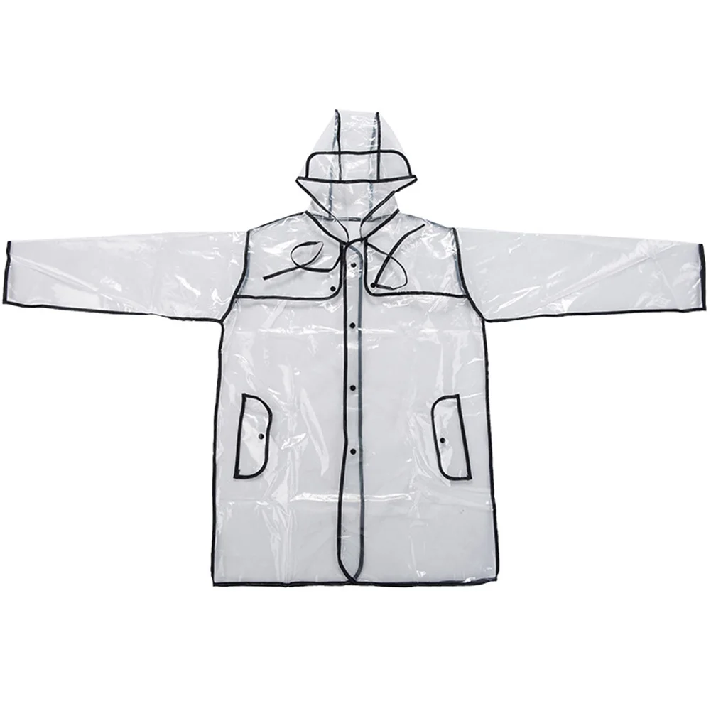 

New Women Transparent PVC Girls Raincoat Travel Waterproof Rainwear Adult Poncho Outdoor Rain Coat