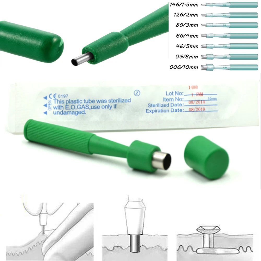 1 шт. дермальный якорь Холдинг плоскогубцы удары Профессиональный хирургическая сталь I.V. Стерильные инструменты для пирсинга кожи 14G-00G