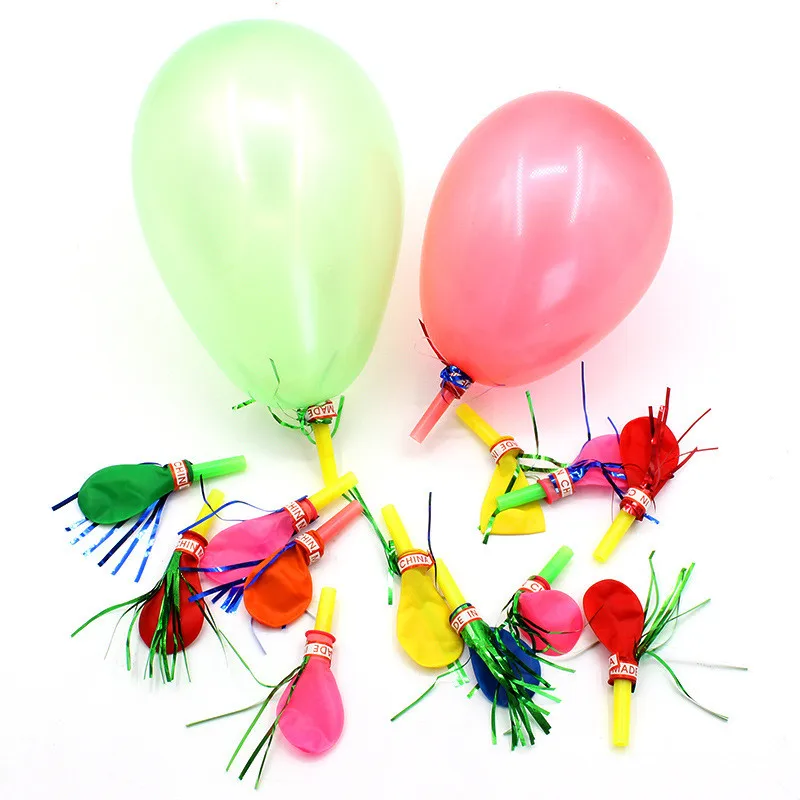 

50Pcs/lot Whistle Balloon Whistles Horn Called Inverted Balloon Toys Birthday Party Decorations Kids Supplies