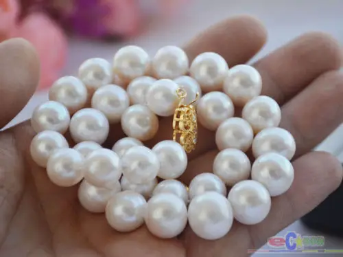 

FREE SHIPPING>>>@@ > Hot sale new Style >>>>>AAA++ 17" 14mm WHITE ROUND freshwater PEARL NECKLACE NECKLACE