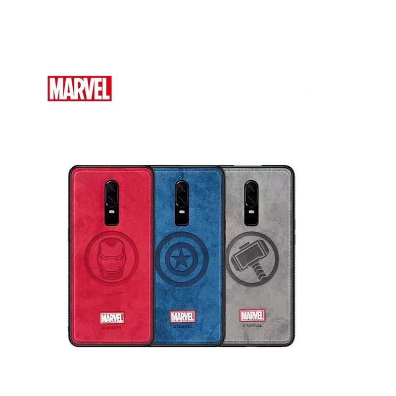 

Original brand Phone cases For Oneplus 6 Marvel Thor Iron Man Spiderman shockproof Fabric Back Cover For Oneplus 6t 1+6T Coque