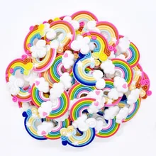 50 шт., Мультяшные сердца, принцесса, розовая свинка, радуга, клубника, обувь с бантиками, очаровательные, подходят для забивания/браслеты, вечерние, на год, подарок для детей