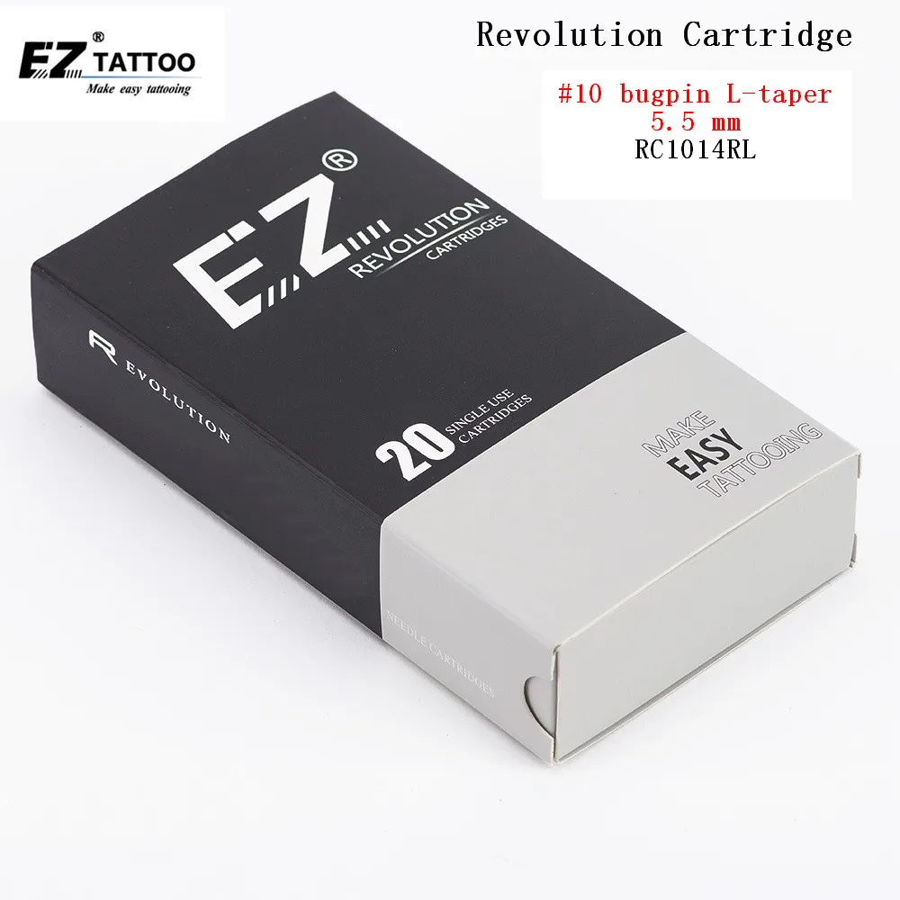 

RC1014RL EZ Revolution Cartridge Tattoo Needles #10 Bugpin (0.30 mm) Regular Long Taper 5.5 mm for Cartridge Machine & Grips
