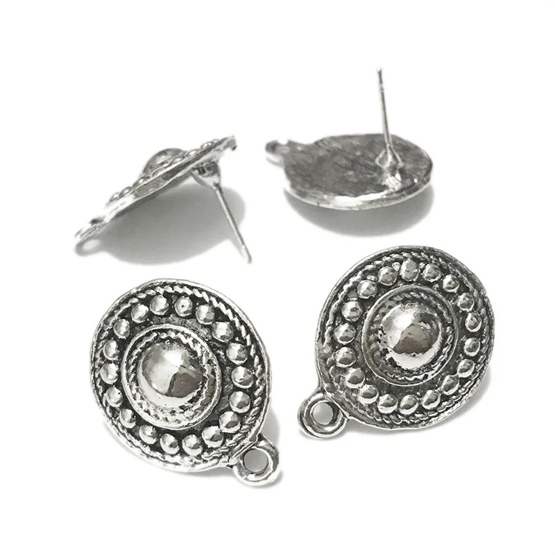 

STENYA Earrings studs Findings Jewelry Bohemian blank base setting Earring Elegant Loops For Dangle Accessories Antique silver