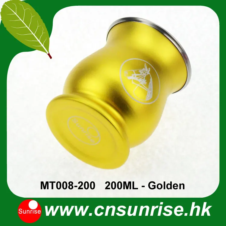 

1PCS/lot New Stainless Steel Metal Yerba Mate Cups Double Wall Calabazh Mate Guacho Heat Insulated Hot sale MT008-200