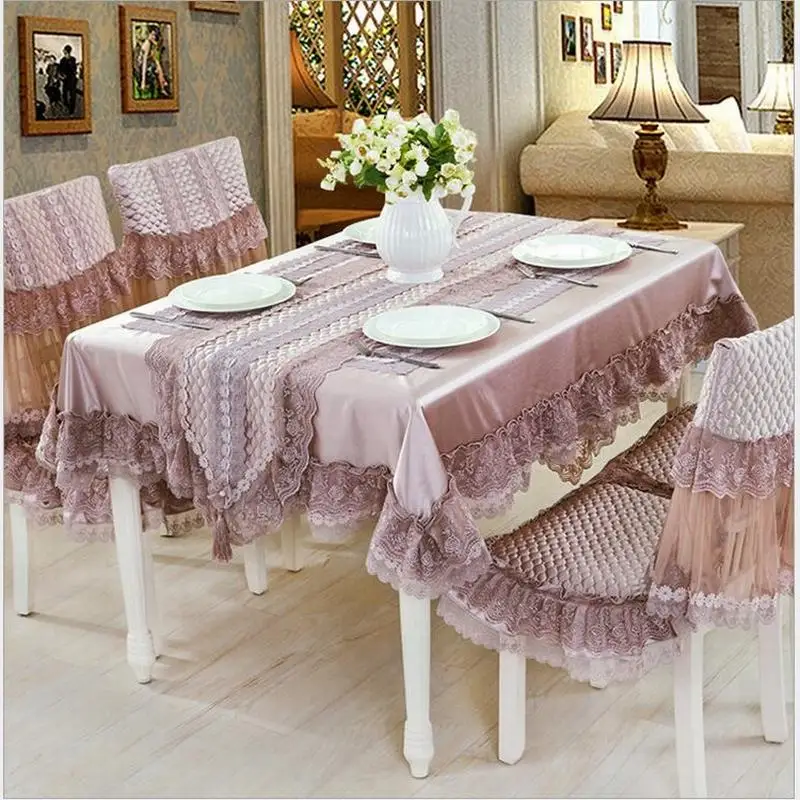 

Purple Europe Elegant Lace Fabric Party Home Kitchen tablecloth table-cloth rectangular table cloth chair cover