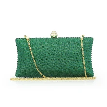 Зеленые женские вечерние сумки кожаные клатчи Bolsa De Festa зеленые Серебряные вечерние дизайнерские женские сумки на плечо дешевая ручная сумка(C598