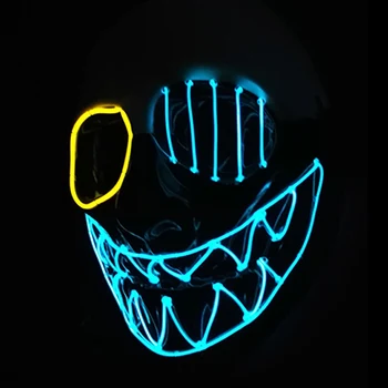 

Halloween One-eye Skull Mask for Dress up Party Accessories Luminous Glowing Mask for Adult Gifts Horro Glow Monster Mask