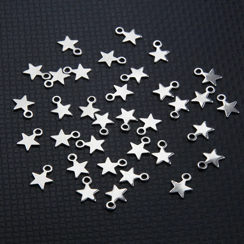 

40pcs/lot Stainless Steel Silver Tone 3 Size Hollow Out Star Floating Charm for DIY Pendant Necklace Jewelry Making Supplier