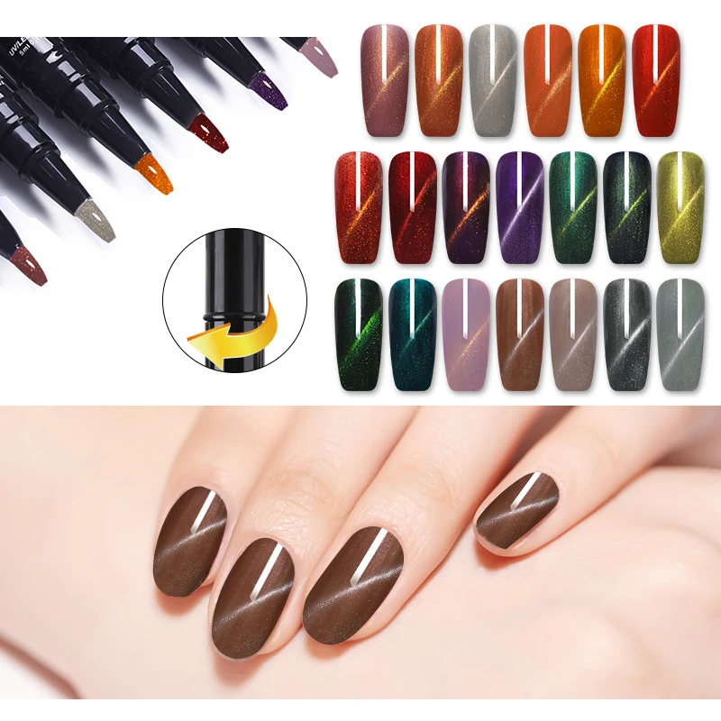 

LEMOOC 5ml Cat Eyes Nail Gel Polish Pen Soak Off Magnetic Glitter Long Lasting Nail Art Varnish Manicure UV Gel